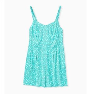 NWT Torrid Turquoise Floral Challis Romper